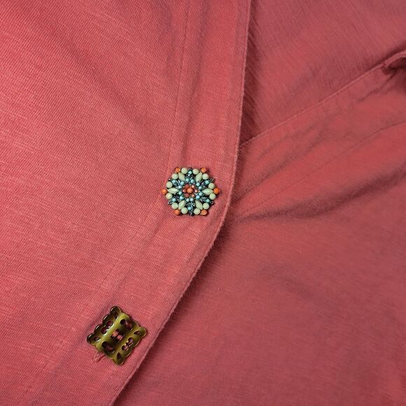 Soft Surroundings Women's Danielle Statement Button Down 3/4 Sleeve Top Size S - Picture 5 of 13